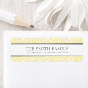 Yellow Damask Pattern Etiket