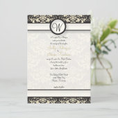 Yellow Damask Wedding Kaart (Staand voorkant)