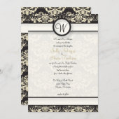 Yellow Damask Wedding Kaart (Voorkant / Achterkant)