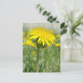 Yellow Dandelion Briefkaart (Staand voorkant)