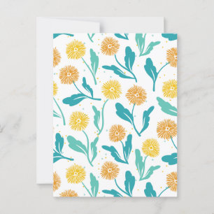 Yellow Dandelion Floral Pattern - Natuur-geïnspire Briefkaart
