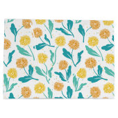 Yellow Dandelion Floral Pattern - Natuur-geïnspire Groot Cadeauzakje (Achterkant)