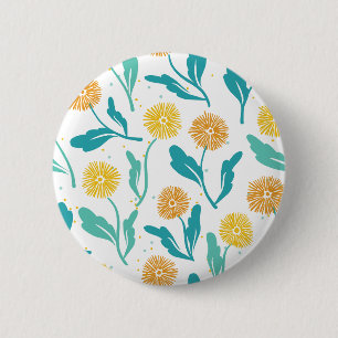 Yellow Dandelion Floral Pattern - Natuur-geïnspire Ronde Button 5,7 Cm