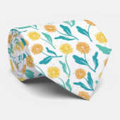 Yellow Dandelion Floral Pattern - Natuur-geïnspire Stropdas (Opgerold)
