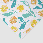Yellow Dandelion Floral Pattern - Natuur-geïnspire Tissuepapier (Detail)