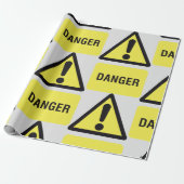 Yellow Danger Sign Cadeaupapier (Uitgerold)