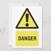 Yellow Danger Sign Kaart (Voorkant)