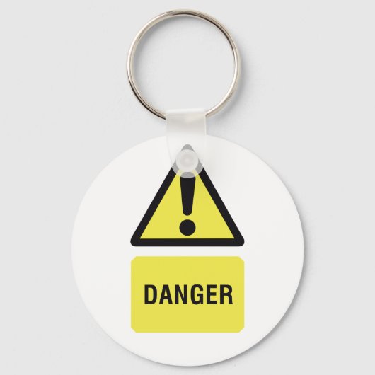 Yellow Danger Sign Sleutelhanger (Voorkant)
