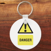 Yellow Danger Sign Sleutelhanger (Voorkant)