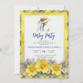 Yellow Derby Party Invitation Bridal Shower Plaid (Devant)