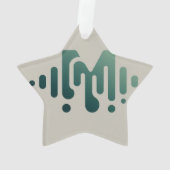 Yellow Diamond Music Wave Design Ornament (achterkant)