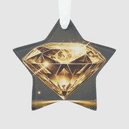 Yellow Diamond Music Wave Design Ornament