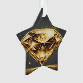 Yellow Diamond Music Wave Design Ornament (voorkant)
