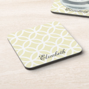 Yellow Diamond Pattern gepersonaliseerd Bier Onderzetter