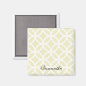 Yellow Diamond Pattern Personalized Magnet Magneet (Voorkant / Achterkant)