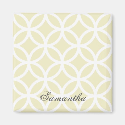 Yellow Diamond Pattern Personalized Magnet Magneet (Voorkant)