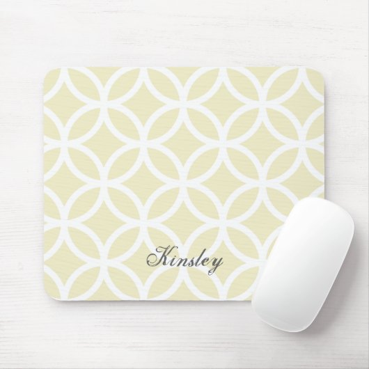 Yellow Diamond Pattern Personalized Mousepad Muismat (Met muis)