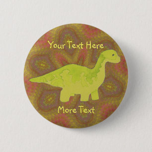 Yellow Dino-Button Ronde Button 5,7 Cm