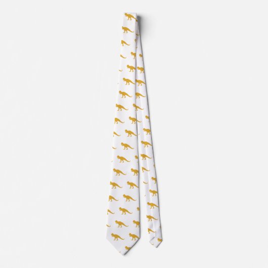 Yellow Dinosaur-patroon Stropdas (Voorkant)