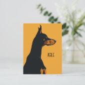 Yellow Doberman Briefkaart (Staand voorkant)