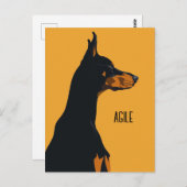 Yellow Doberman Briefkaart (Voorkant / Achterkant)