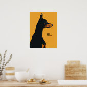 Yellow Doberman Poster (Keuken)