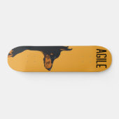 Yellow Doberman Skateboard (Horizontaal)