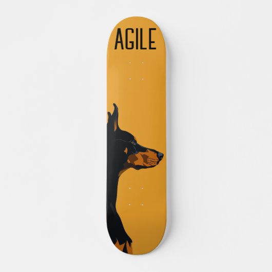 Yellow Doberman Skateboard (Voorkant)
