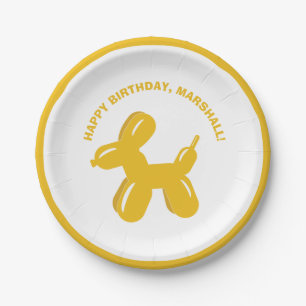 Yellow Dog Balloon Animal Personal Party Papieren Bordje
