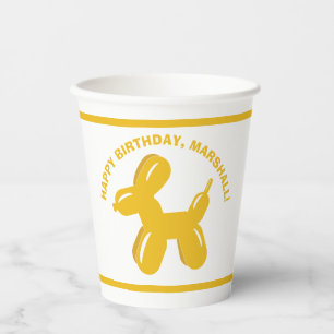 Yellow Dog Balloon Animal Persoonlijke Partij Papieren Bekers