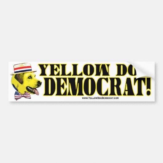 Yellow Dog Democraat Bumpersticker (Voorkant)