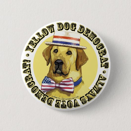Yellow Dog Democraat Classic Button (Voorkant)