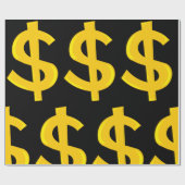 Yellow Dollar-symbool Cadeaupapier (Vlak)