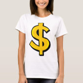 Yellow Dollar-symbool T-shirt (Voorkant)