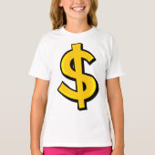 Yellow Dollar-symbool T-shirt (Voorkant)