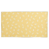 Yellow Doodle Pattern Pair Of Pillowcases Kussensloop (Voorkant-Links)