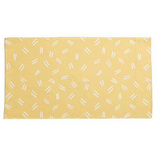 Yellow Doodle Pattern Pair Of Pillowcases Kussensloop (Voorkant-Rechts)