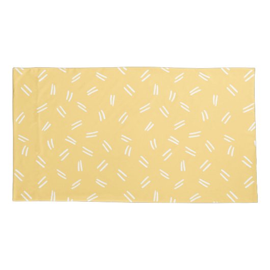 Yellow Doodle Pattern Pair Of Pillowcases Kussensloop (Achterkant-Links)