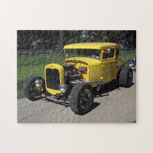 Yellow Drag Racer Legpuzzel (Horizontaal)