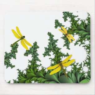 Yellow Dragonflies Mousepad Muismat