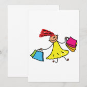 Yellow Dress Happy Girl-winkelen Kaart (Voorkant / Achterkant)