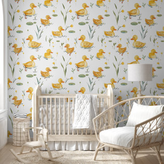 Yellow Duck Baby kwekerij Behang