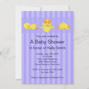 Yellow Duck Baby shower Invitation Kaart