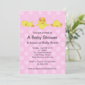Yellow Duck Baby shower Invitation Kaart (Staand voorkant)
