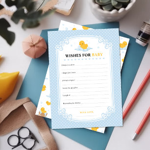 Yellow Duck Bubble Bath Wishes voor Baby Game Kaar Advieskaart