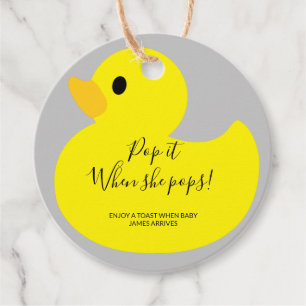 Yellow Duck Pop het als ze pop Bedankjes Labels