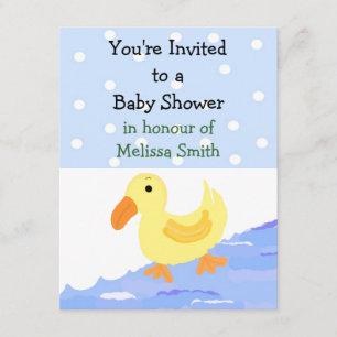 Yellow Ducky Baby shower Invitation Kaart
