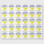 Yellow Ducky Baby shower Paraplu Cadeaupapier (Vlak)