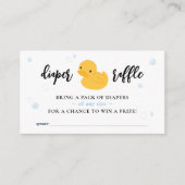 Yellow Ducky Bubble Bath Luier Raffle Ticket Kaart (Voorkant)