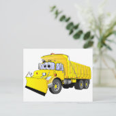 Yellow Dump Truck Cartoon Briefkaart (Staand voorkant)